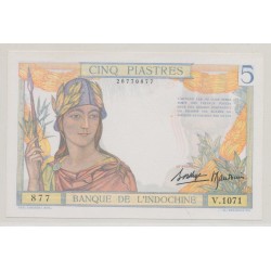 Billet - 5 Piastres 1936 - Indochine - Neuf