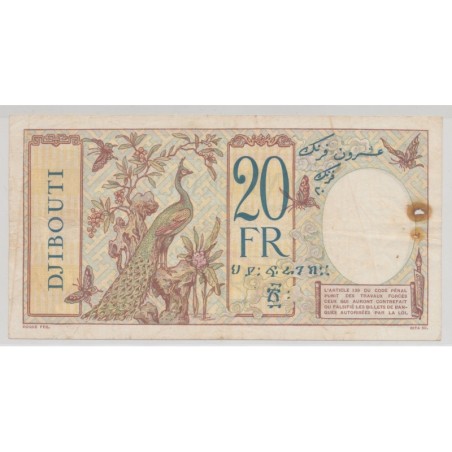Billet - 20 Francs - ND 1936 - Djibouti - Banque de l'Indochine