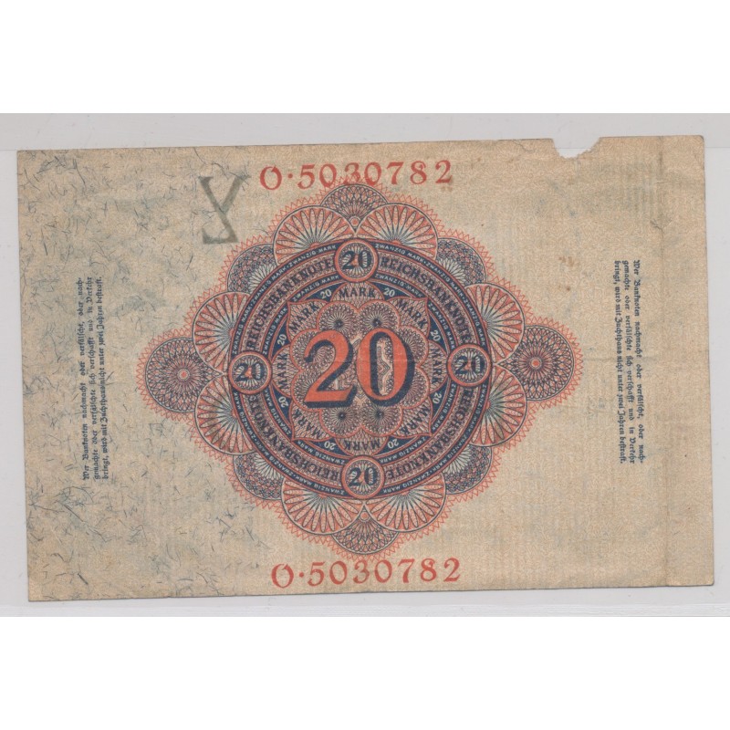 Allemagne - 20 mark 1914 - B/TB