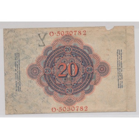 Allemagne - 20 mark 1914 - B/TB