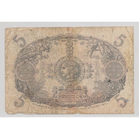 Guadeloupe - 5 Francs Cabasson - TB