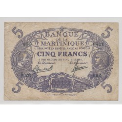 Martinique - 5 Francs Cabasson Type 1901 violet - TB
