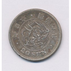 Japon - 20 sen 1870 - dragon - TTB+