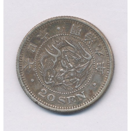 Japon - 20 sen 1870 - dragon - TTB+