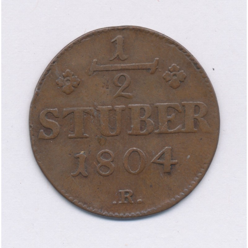 Allemagne - 1/2 Stuber 1804 R - Etats de Berg - cuivre - TTB+