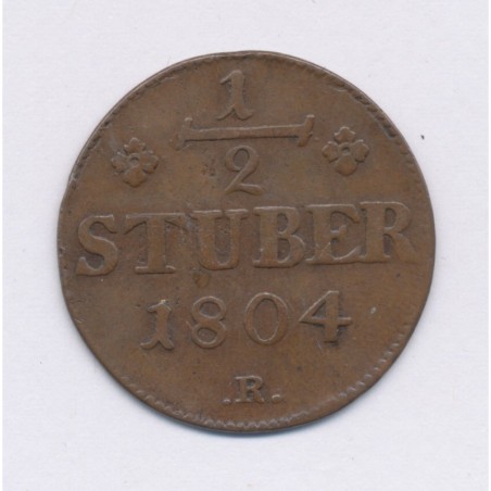 Allemagne - 1/2 Stuber 1804 R - Etats de Berg - cuivre - TTB+