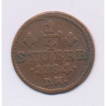 Allemagne - 1/4 Stuber 1784 R - Etats de Julich-Berg - cuivre - TB+