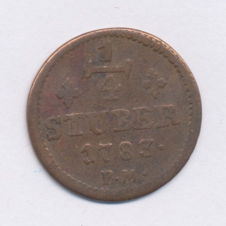 Allemagne - 1/4 Stuber 1783 PM - Etats de Julich-Berg - cuivre - TB+