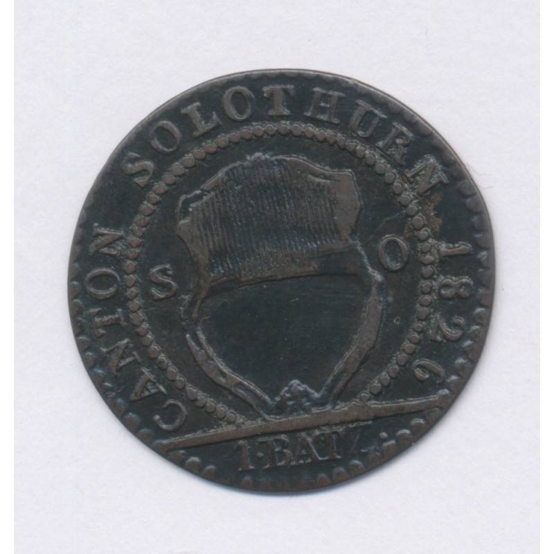 Suisse - 1 batzen 1826 - Canton de Soleure - billon - SUP