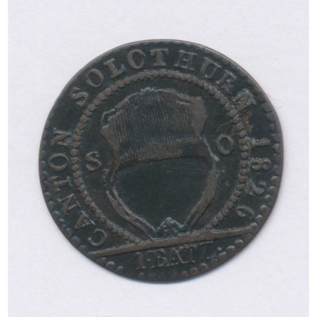 Suisse - 1 batzen 1826 - Canton de Soleure - billon - SUP