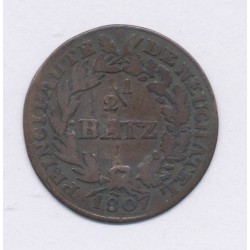 Suisse - 1/2 Batzen 1807 - Neuchatel - billon - TB+