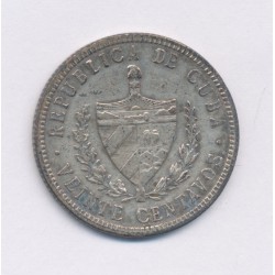 Cuba - 20 centavos - 1915 - argent - TTB+ 2