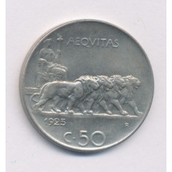 Italie - 50 Centesimi - 1925 R Rome - nickel - TTB+
