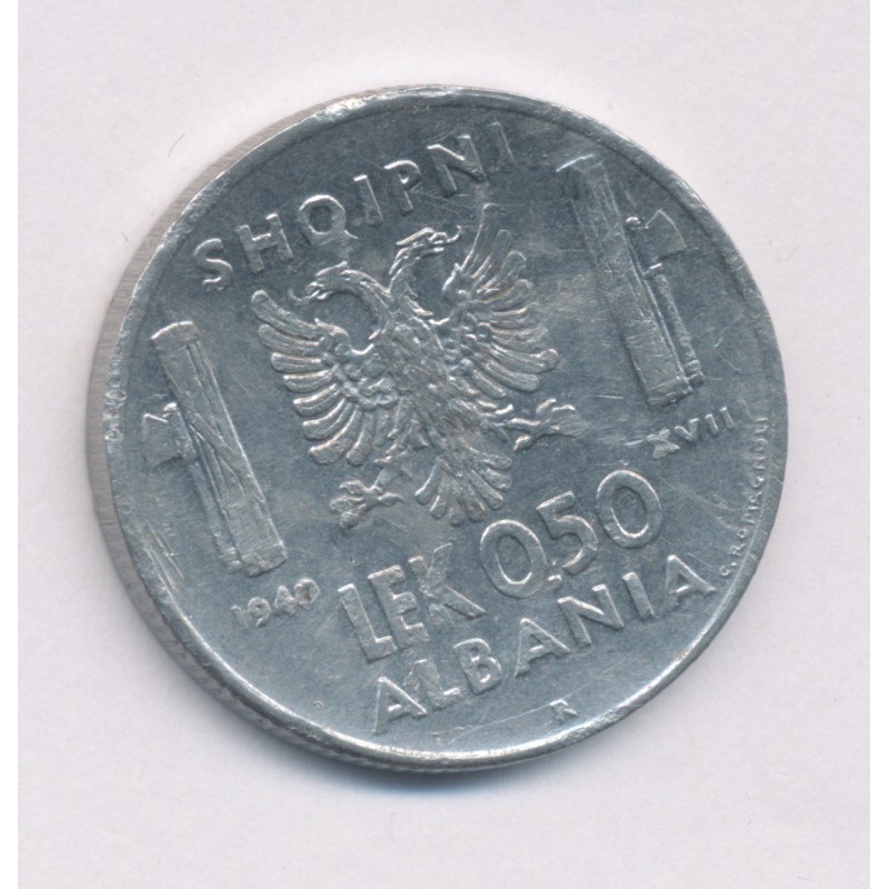 Albanie - 0,5 Lek 1940 Rome - acier - TTB+