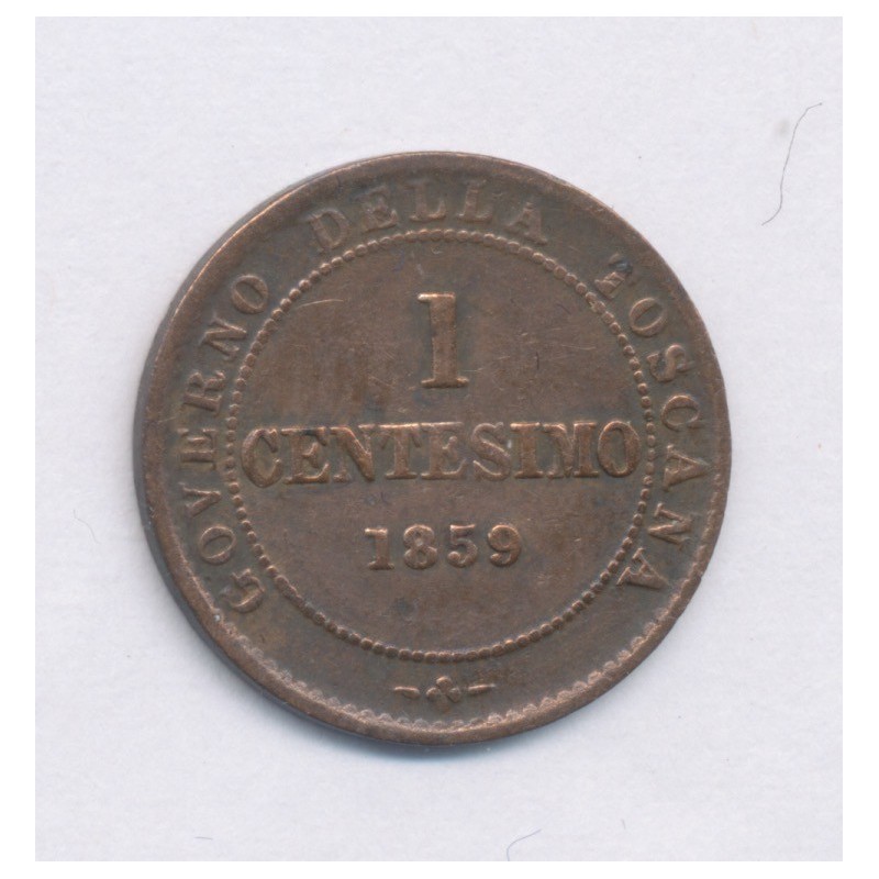Italie - 1 centesimo - 1859 Birmingham - Vittorio Emmanuel - Toscane - cuivre - TTB