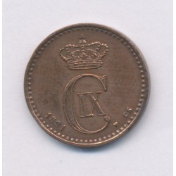 Danemark - 1 Ore 1891 CS - Christian IX - TTB