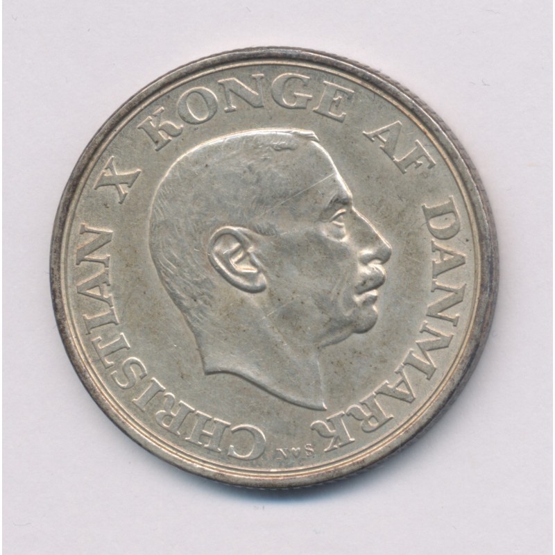 Danemark - 2 Kroner 1945 - 75e anniversaire du roi Christian X - argent - TTB+