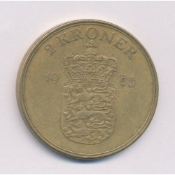 Danemark - 2 Kroner 1958 - Frédérik IX - bronze-alu - TTB 2