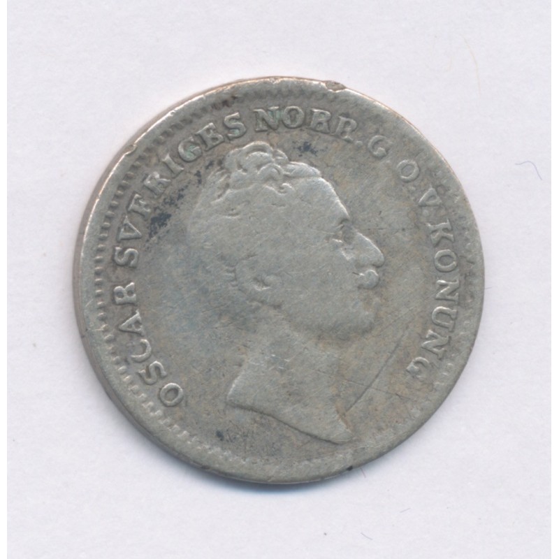 Suède - 1/16 Riksdaler 1848 - Oscar I - argent - TB