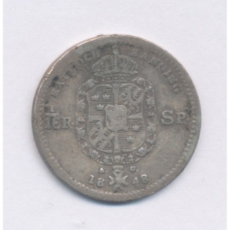 Suède - 1/16 Riksdaler 1848 - Oscar I - argent - TB