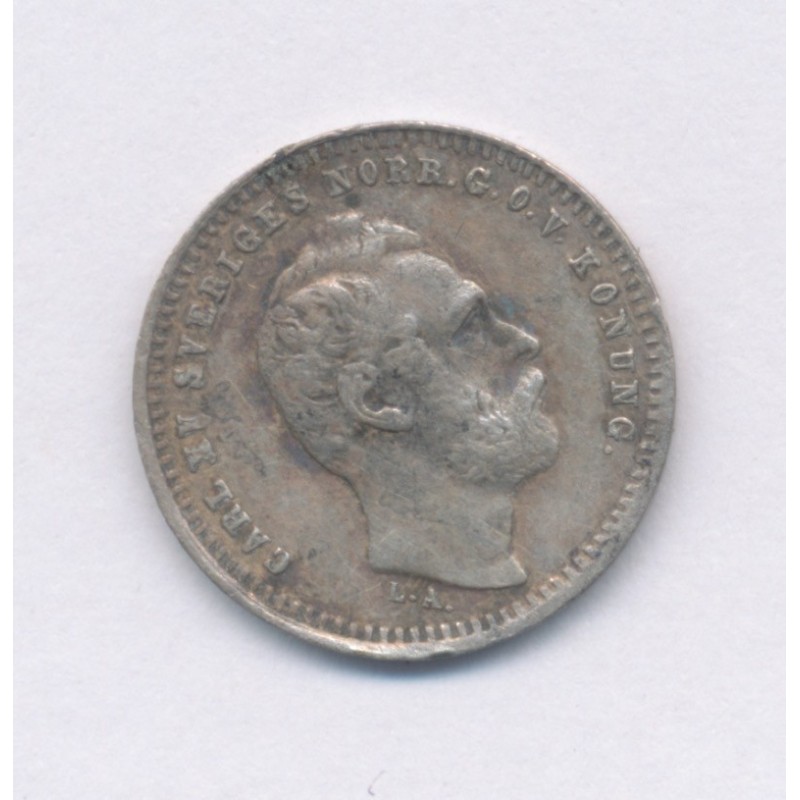 Suède - 10 Ore 1871 - Charles XV - argent - TTB