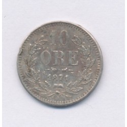 Suède - 10 Ore 1871 - Charles XV - argent - TTB 2