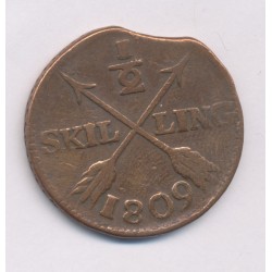 Suède - 1/2 Skilling 1809 - cuivre - TB