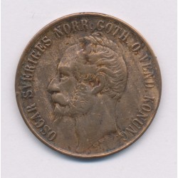 Suède - 5 Ore 1858 - Oscar 1er - cuivre - TB+