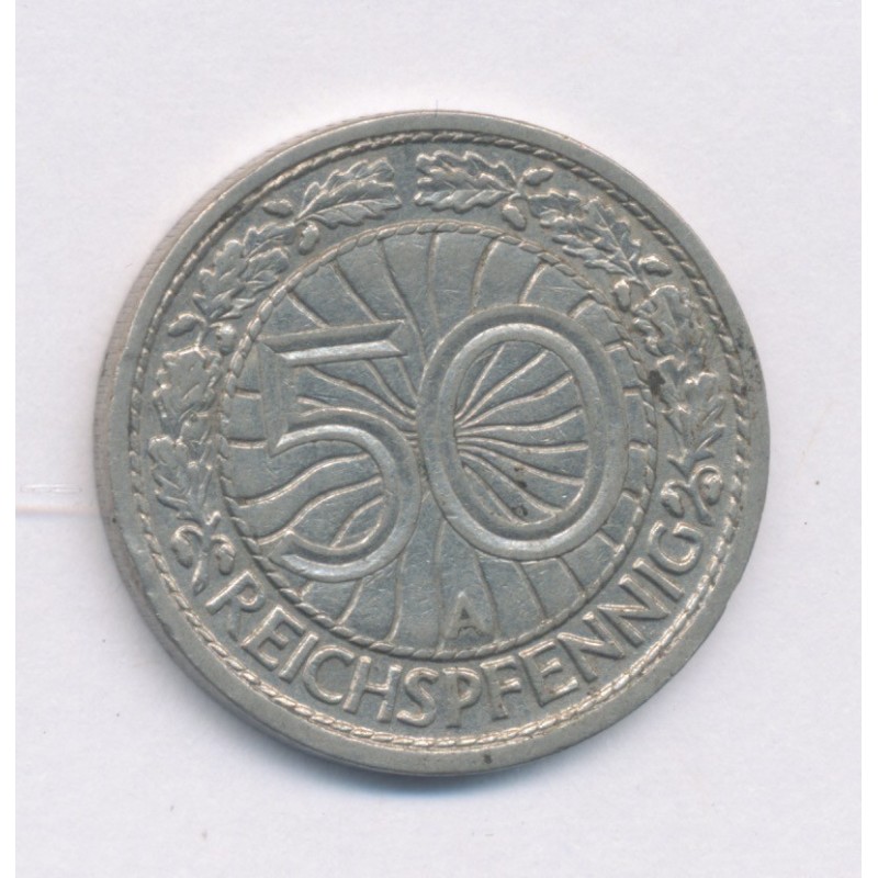 Allemagne - 50 Reichspfennig - 1928 A Berlin - Weimar - nickel - TTB