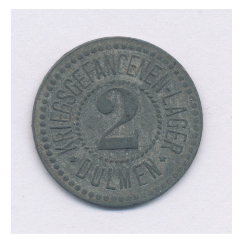 Allemagne - 2 Mark - Ville de Dulmen - Jeton de prison - 1914-1924 - TTB