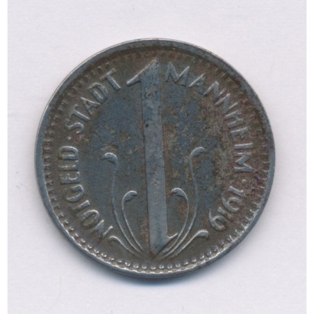Allemagne - 10 Pfennig 1919 - Mannheim - fer - TTB