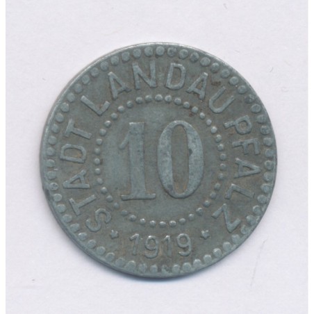 Allemagne - 10 Pfennig 1919 - Landau pfalz - TTB