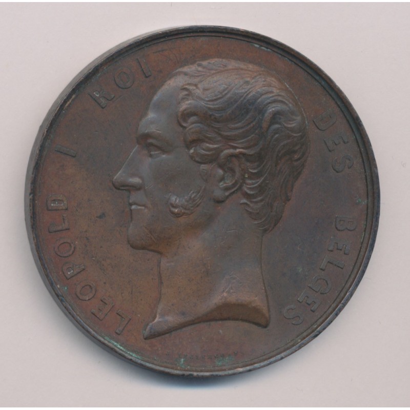Médaille - Exposition des Flandres - 1849 - Léopold 1er - cuivre - TTB