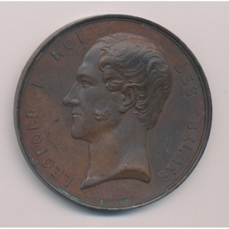 Médaille - Exposition des Flandres - 1849 - Léopold 1er - cuivre - TTB