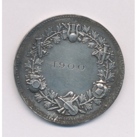 Médaille - 3 anges qui font de la musique - argent 22g - gravure 1900 - TTB