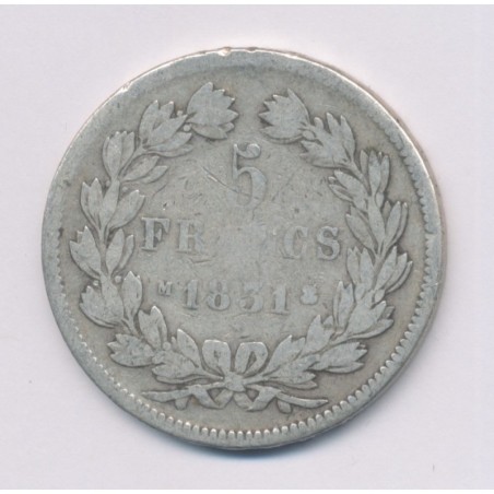5 Francs Louis philippe I - 1831 M Toulouse - Tranche en Relief - B/TB