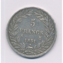 5 Francs Louis philippe I - 1831 A Paris - Tranche en relief - TB/TB+ 2