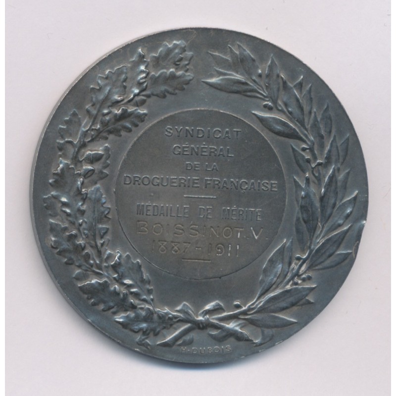 Médaille - Syndicat général de la droguerie Française - argent 59g - 50mm - TTB+