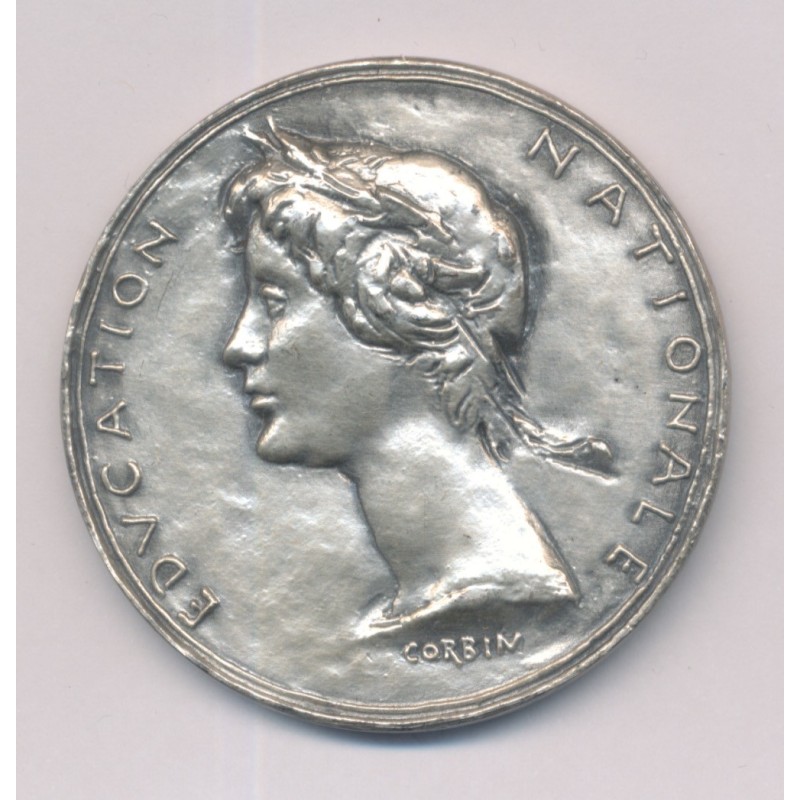 Médaille - Éducation nationale - Tous les enfants de france sont mes enfants - argent 44g - Corbin - TTB+