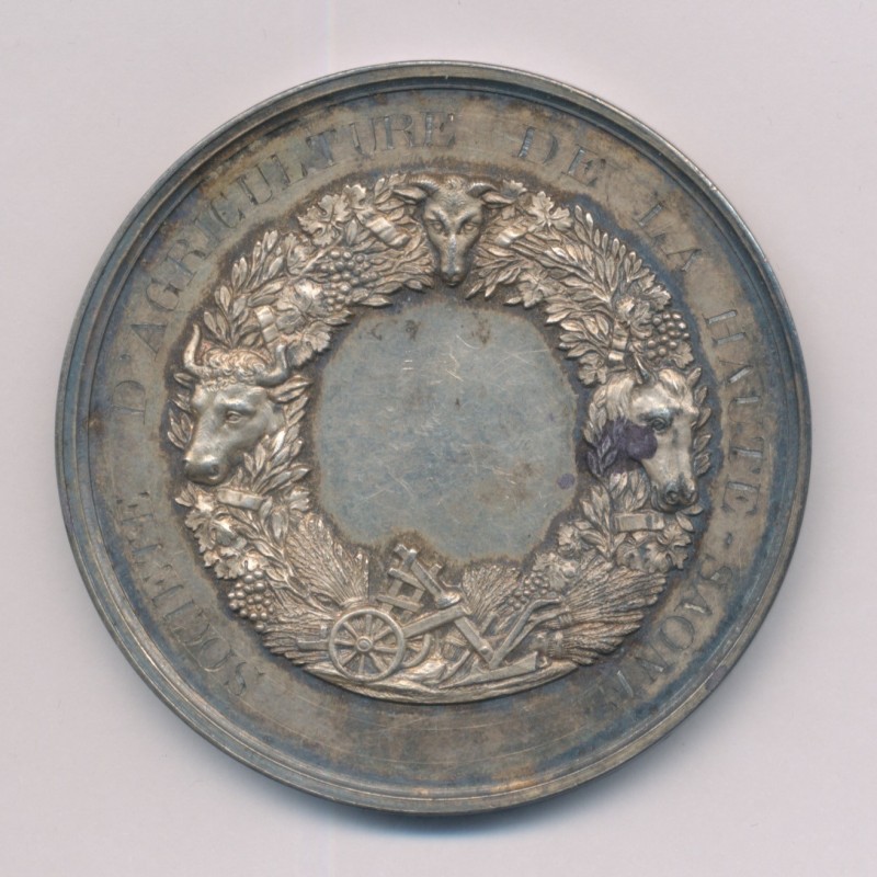 Médaille - Société agriculture de la Haute-Saone - argent 89g - 58mm - TTB