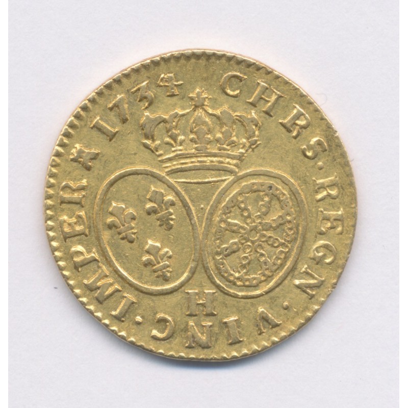 Louis XV - Louis d'or aux lunettes - 1734 H La Rochelle - TB+/TTB