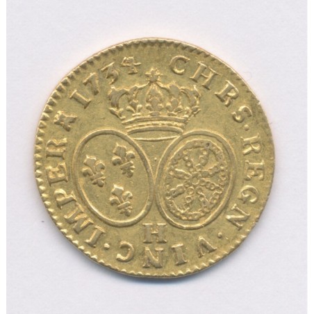 Louis XV - Louis d'or aux lunettes - 1734 H La Rochelle - TB+/TTB