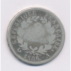 Napoléon empereur - 2 Francs - 1808 A Paris - B/TB 2