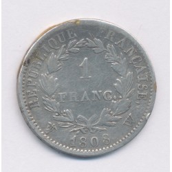 Napoléon empereur - 1 Franc - 1808 W Lille - TB/TB+ 2