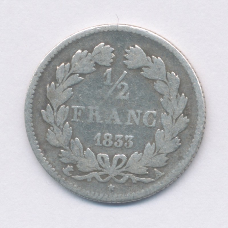 1/2 Franc Louis Philippe I - 1833 A Paris - B/TB