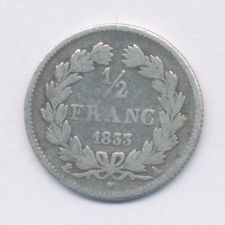 1/2 Franc Louis Philippe I - 1833 A Paris - B/TB