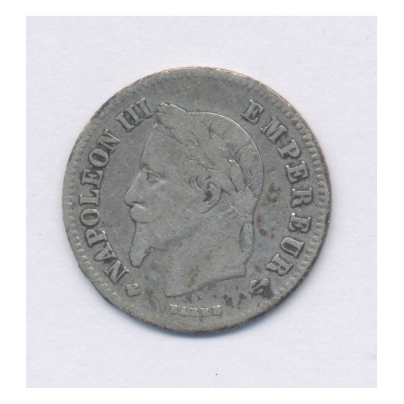 20 centimes Napoléon III - 1866 BB Strasbourg - Tête laurée - TB+