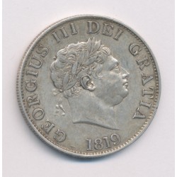 Angleterre - 1/2 Crown 1819 - George III - argent - TTB/TTB+