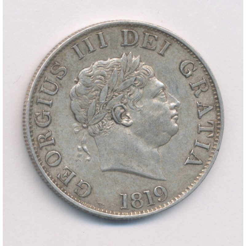 Angleterre - 1/2 Crown 1819 - George III - argent - TTB/TTB+