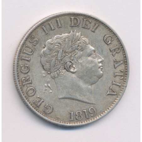 Angleterre - 1/2 Crown 1819 - George III - argent - TTB/TTB+